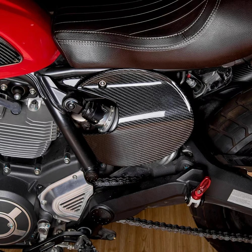 Motorcycle Part 100% Full Carbon Fiber Side Panels for Scrambler Cafe Racer Glassy Black
